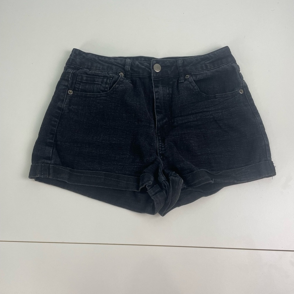 Forever 21 Black Cuffed Jean Shorts